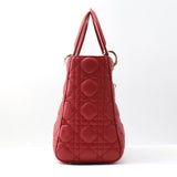 Lambskin Cannage Medium Lady Dior Red