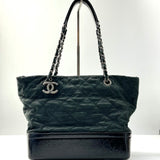 Iridescent Calfskin Quilted Large VIP Tote Black