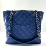 Caviar Quilted Petit Shopping Tote PST Blue