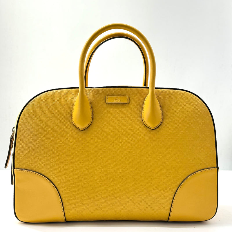 Gucci Calfskin Diamante Small Top Handle Bag Yellow