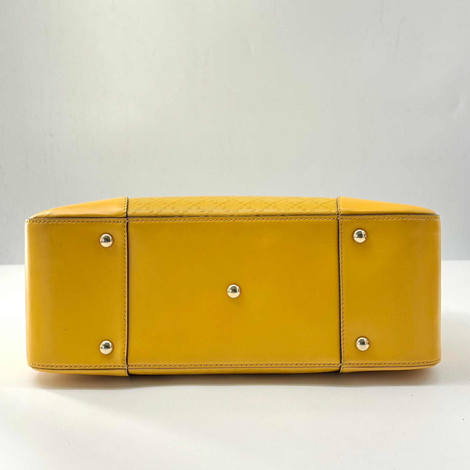 Gucci Calfskin Diamante Small Top Handle Bag Yellow