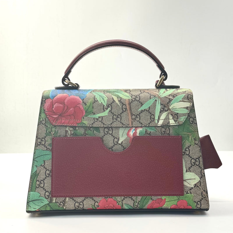 Gucci Padlock Top Handle Bag Tian Print GG Coated Canvas