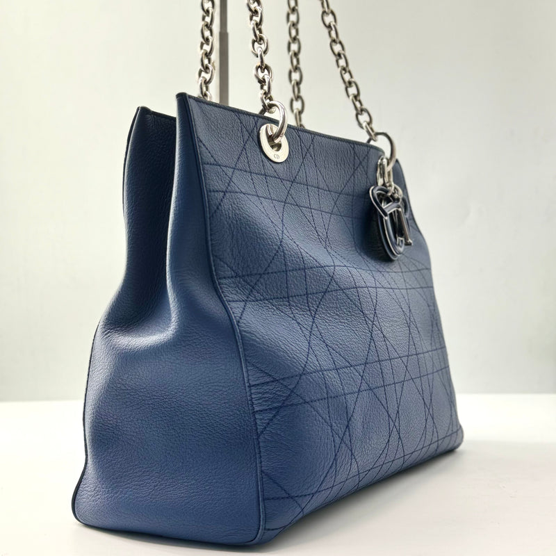 Grained Calfskin Cannage Medium Ultradior Tote Blue