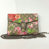 GG Supreme Monogram Blooms Mini Dionysus Chain Wallet Beige Multicolor Dry Rose