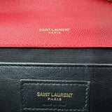 Saint Laurent Grain De Poudre Medium Monogram Kate Satchel Red