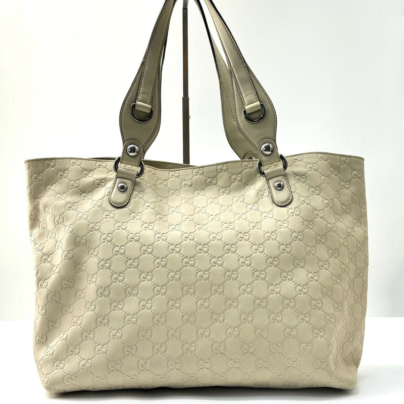 White Guccissima Icon Bit Tote Bag