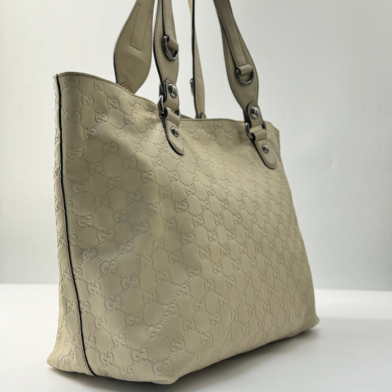 White Guccissima Icon Bit Tote Bag