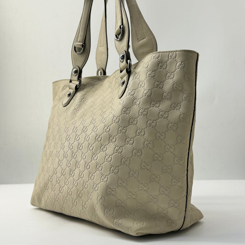 White Guccissima Icon Bit Tote Bag