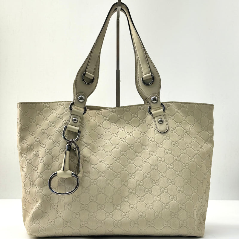 White Guccissima Icon Bit Tote Bag