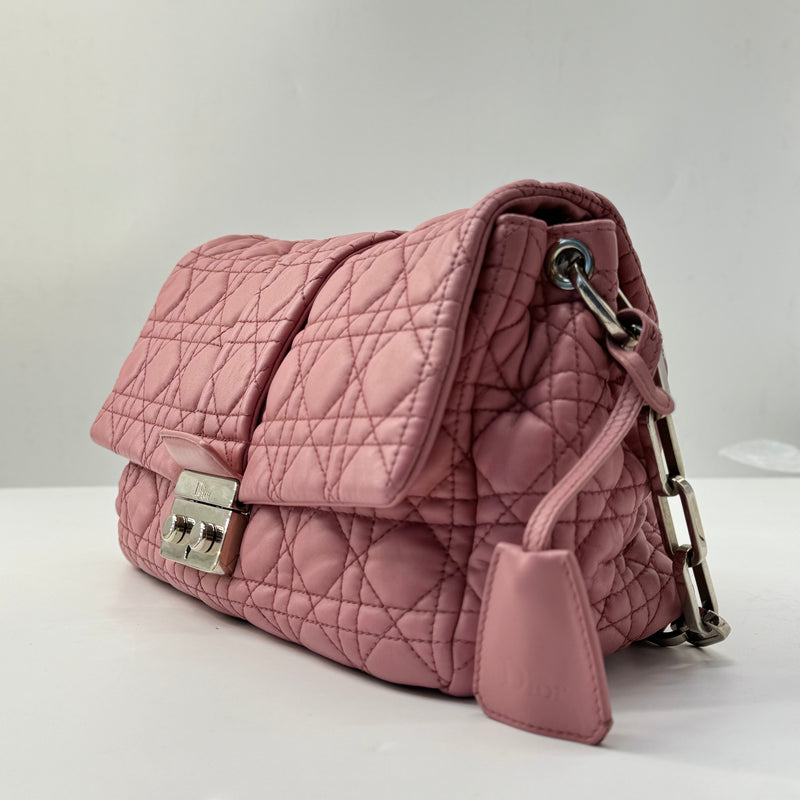 Cannage Quilted Lambskin Leather New Lock Flap Bag