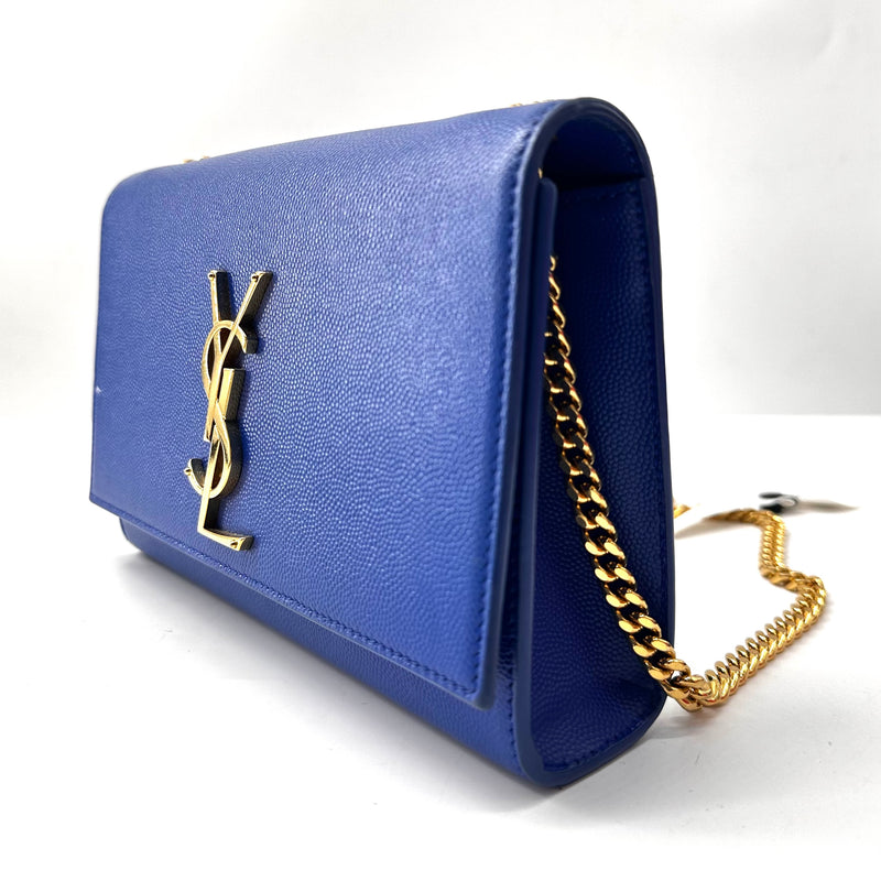 Saint Laurent Grain De Poudre Medium Classic Monogram Kate Satchel Ultramarine