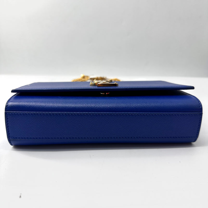 Saint Laurent Grain De Poudre Medium Classic Monogram Kate Satchel Ultramarine