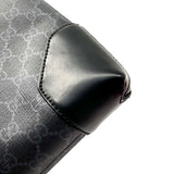 Soft GG Supreme Monogram Appia Calfskin Web East West Messenger Bag Black Grey