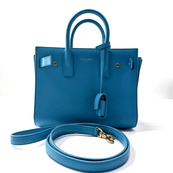 Saint Laurent Calfskin Nano Sac De Jour Turquoise