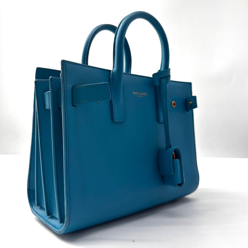 Saint Laurent Calfskin Nano Sac De Jour Turquoise