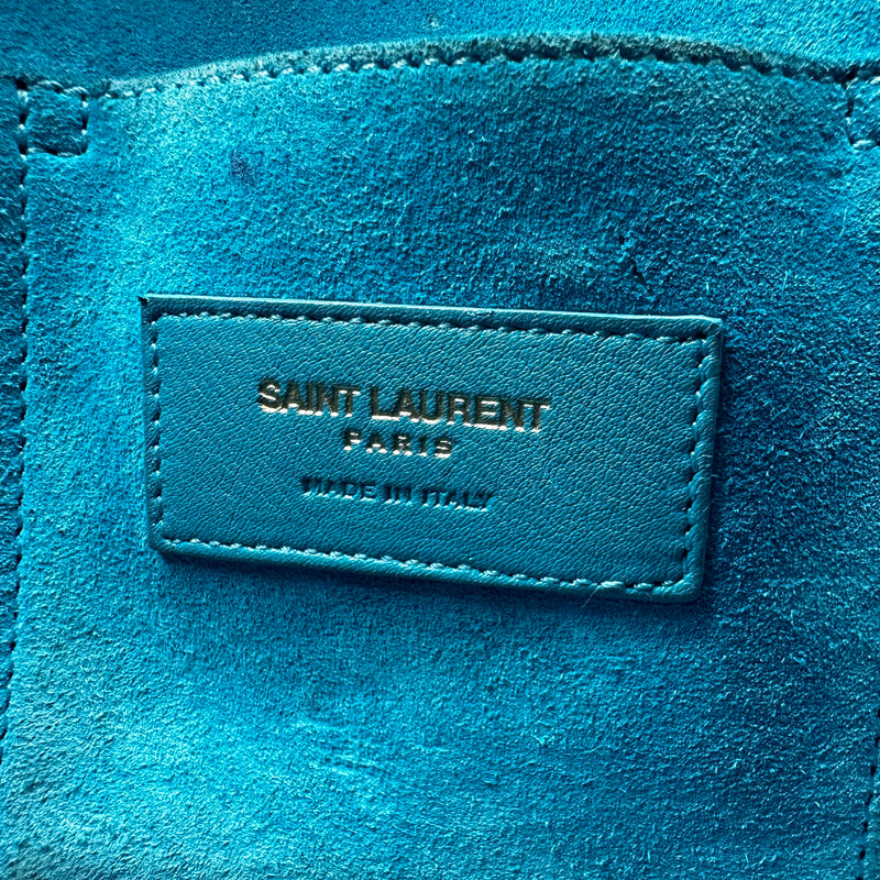 Saint Laurent Calfskin Nano Sac De Jour Turquoise