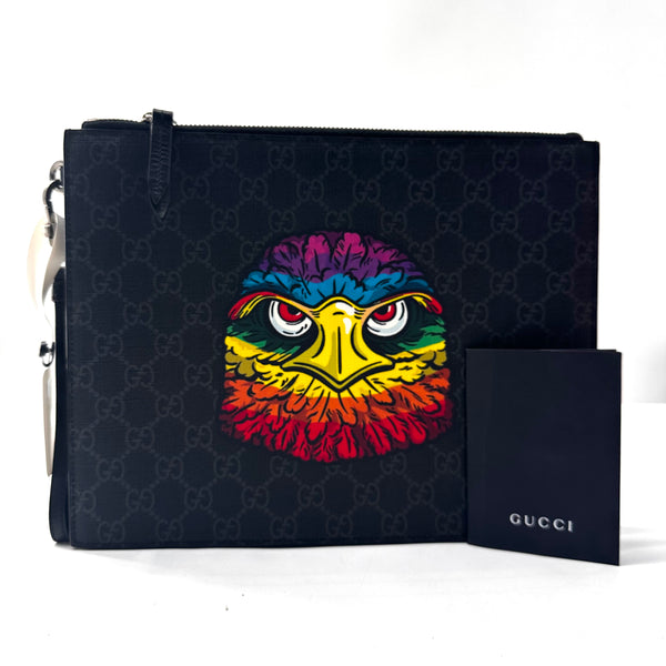 GG Supreme Monogram Rainbow Eagle Documents Holder Black Grey Multicolor