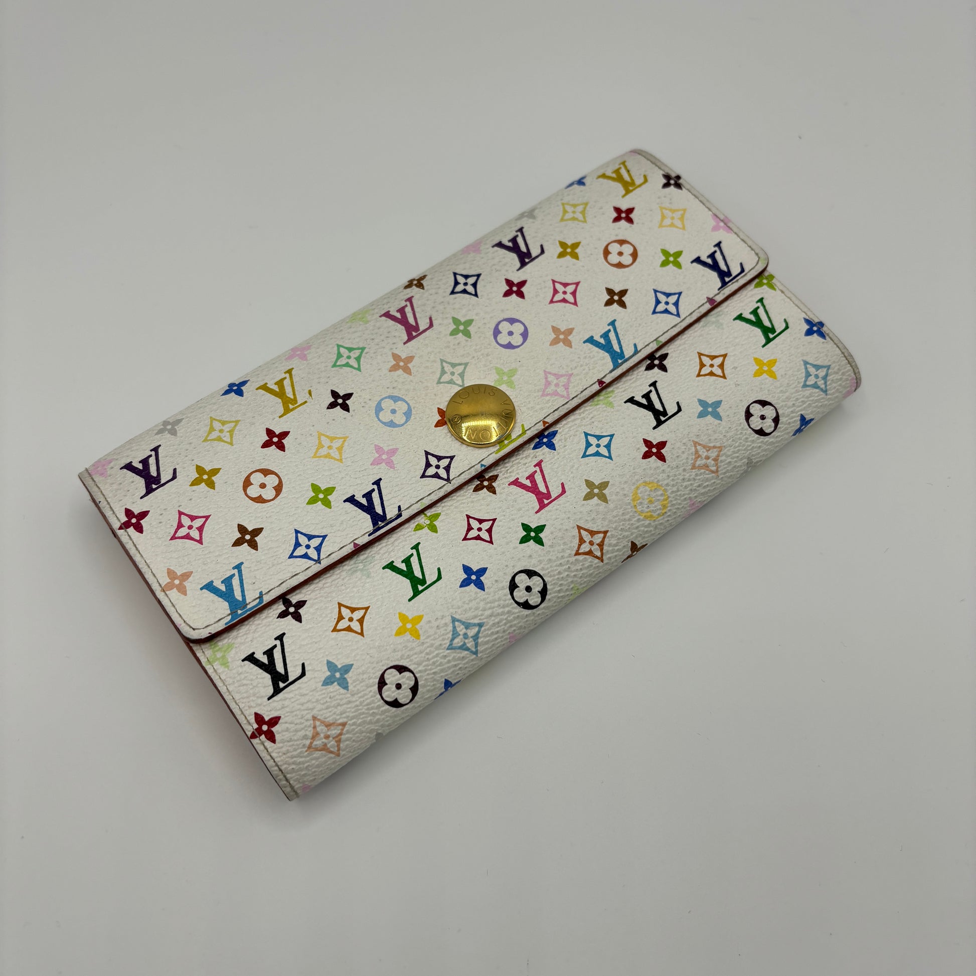 Monogram Multicolor Sarah Wallet White Litchi