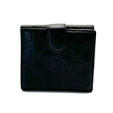 Gucci Black Guccissima Leather Interlocking G French Wallet