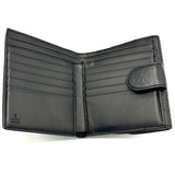 Gucci Black Guccissima Leather Interlocking G French Wallet