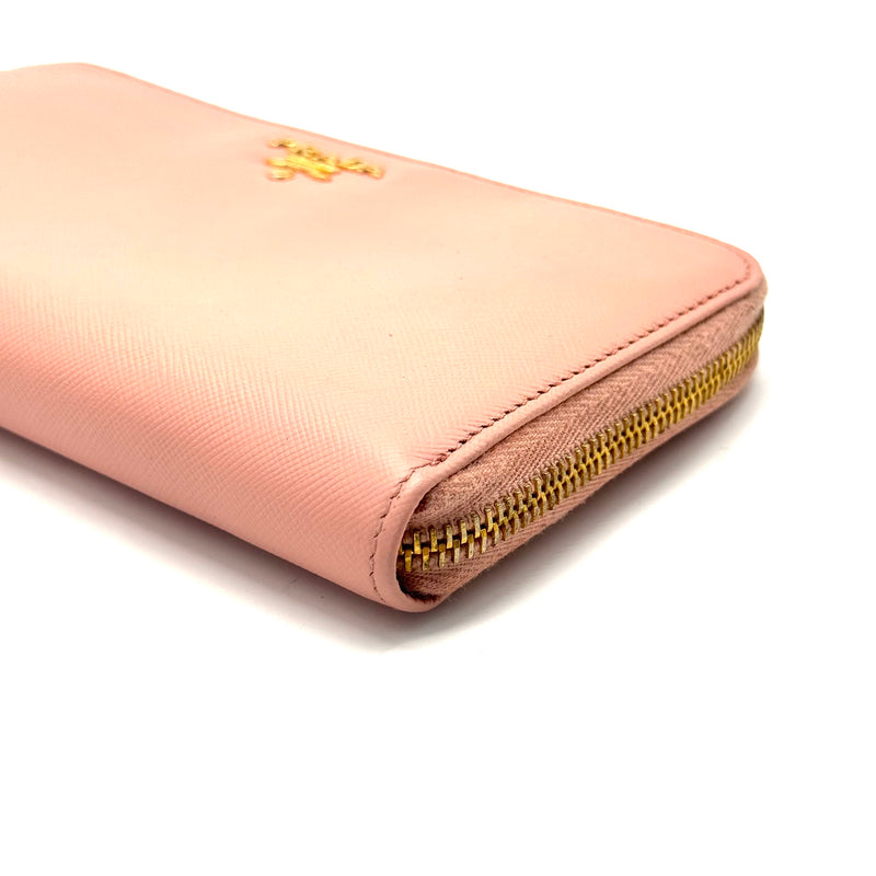 Saffiano Metal Zip Around Wallet Orchidea