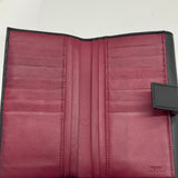 Black Leather Peekaboo Long Wallet