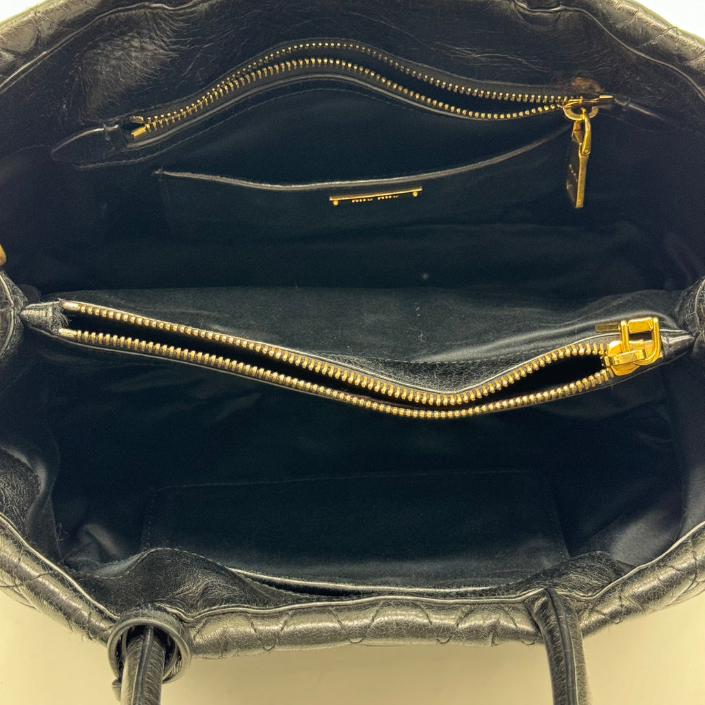 Vitello Shine Trapu Matelassé Leather Tote