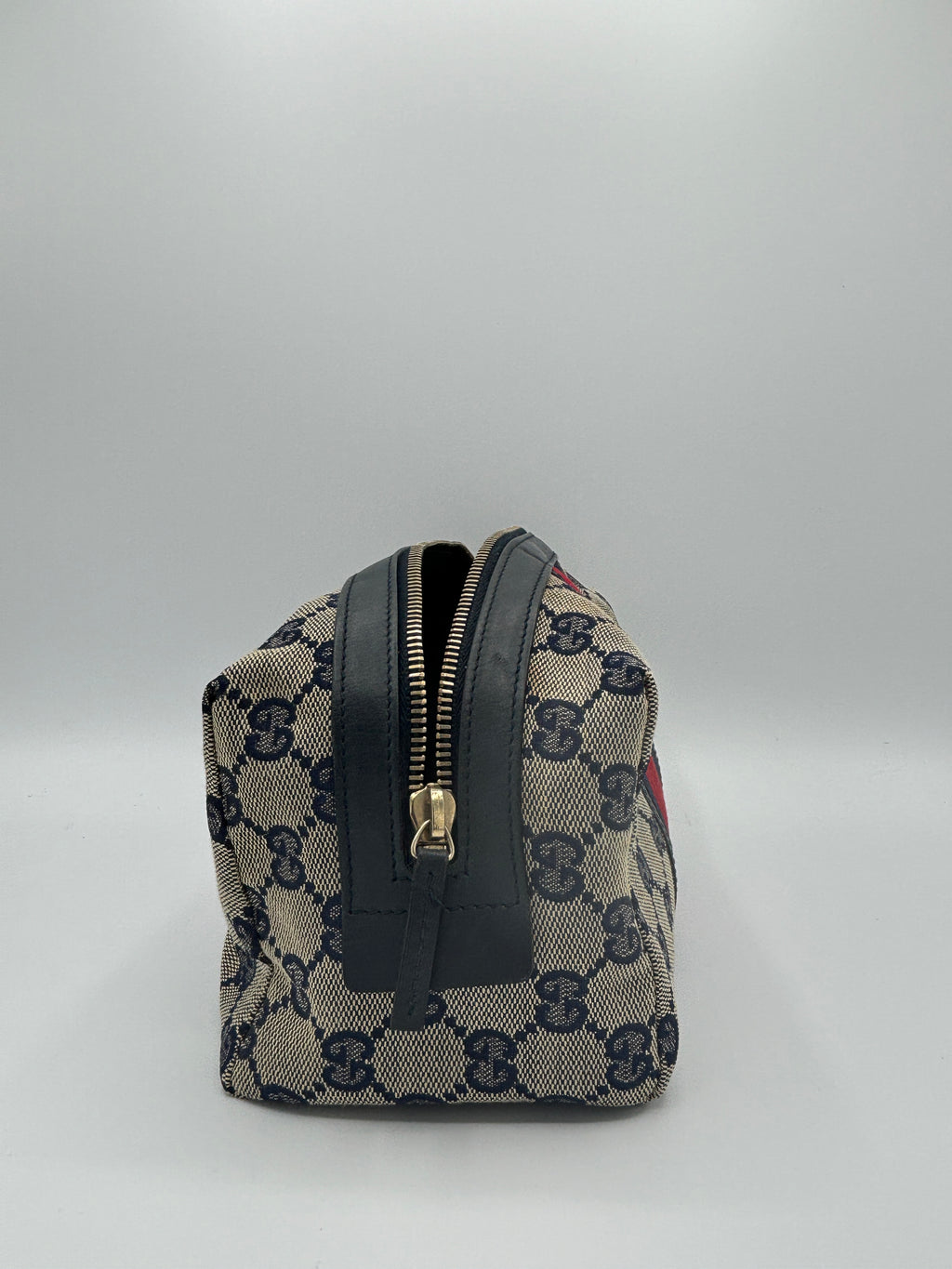 GG Monogram Web Medium Cosmetic Case Navy