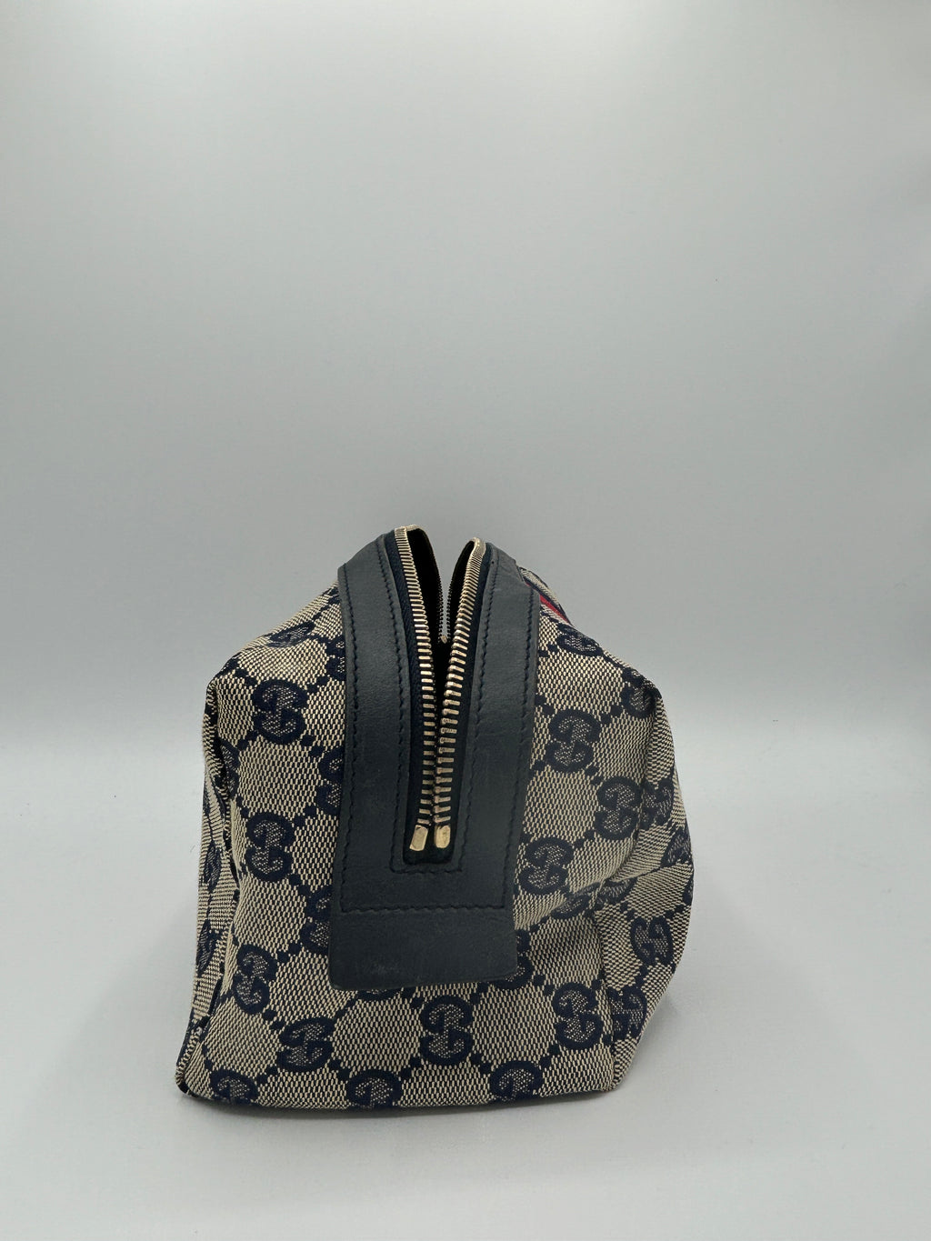 GG Monogram Web Medium Cosmetic Case Navy