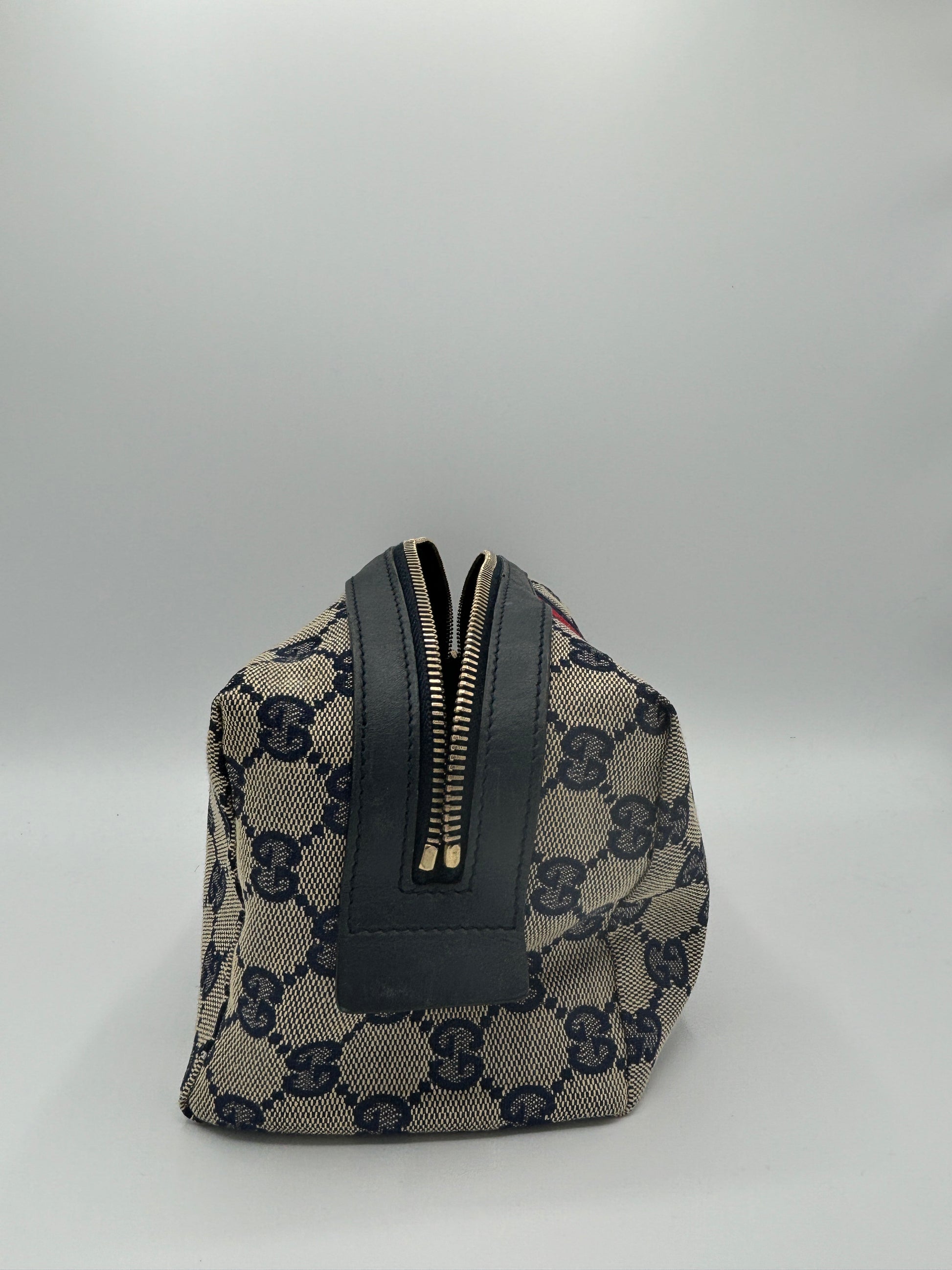 GG Monogram Web Medium Cosmetic Case Navy