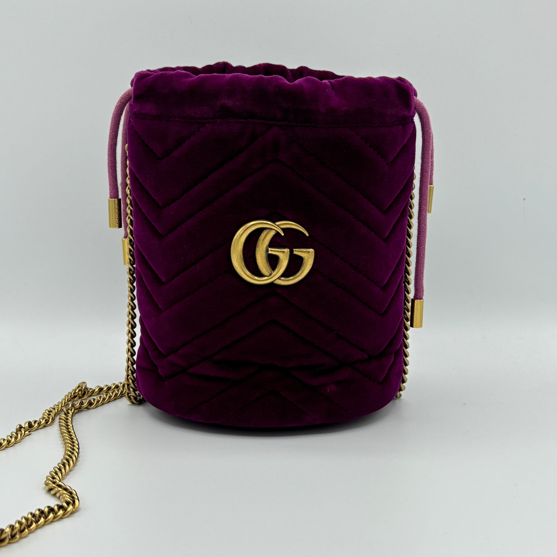 Gucci Marmont Velvet Bucket Bag