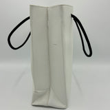 Balenciaga North South White & Black Leather Shopping Tote Crossbody 3 Way Bag