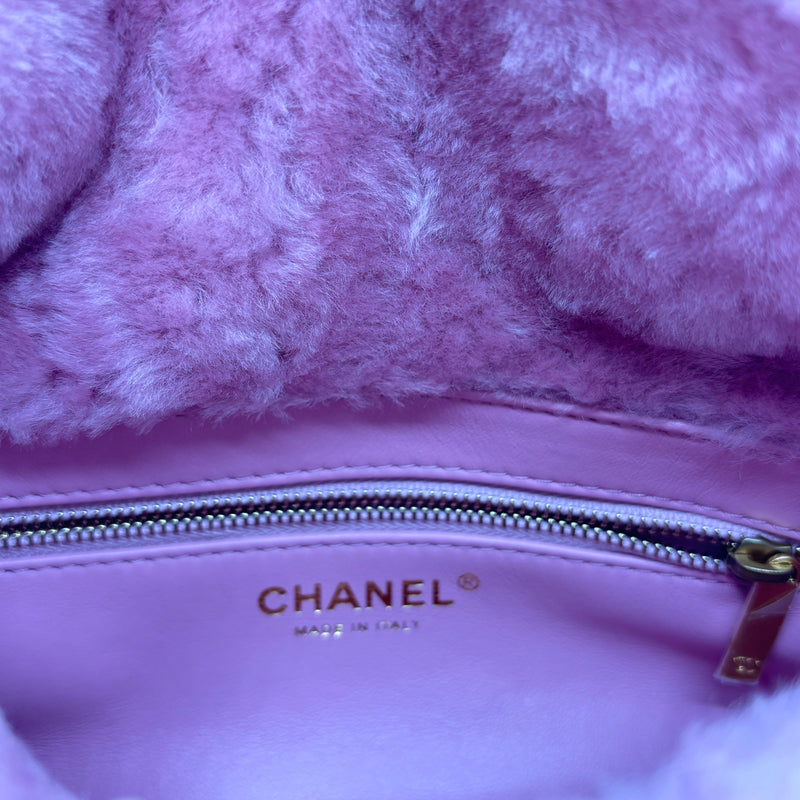 Chanel Shearling Lambskin Quilted Flap Pink