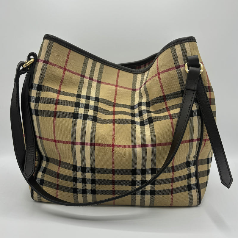 Burberry Canterburry Tote Horseferry Check Canvas