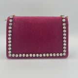 Broadway Pearly Bee Shoulder Bag Crystal Embellished Velvet Mini