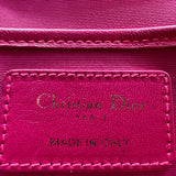 Lambskin Cannage Lady Dior Convertible Clutch Fuchsia