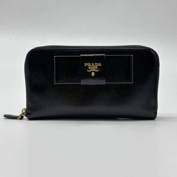 Prada Bow Flap Wallet Saffiano Leather Long