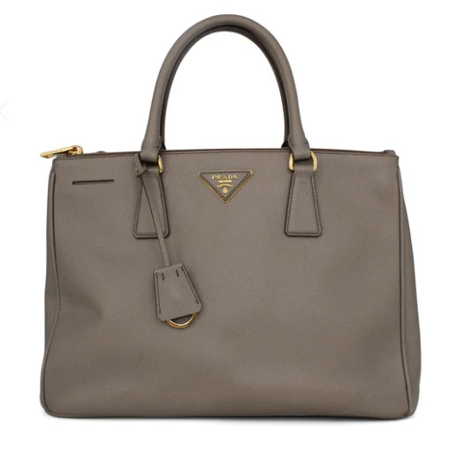 Prada Double Zip Lux Tote Saffiano Leather Medium