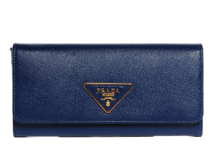 Saffiano Triangle Continental Flap Wallet Bleuette