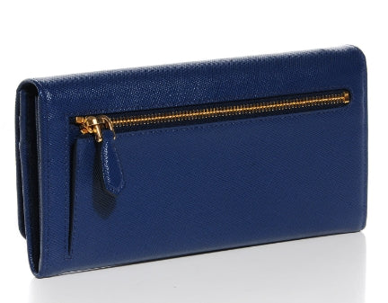 Saffiano Triangle Continental Flap Wallet Bleuette