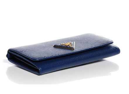 Saffiano Triangle Continental Flap Wallet Bleuette