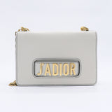 Calfskin J'Adior Chain Flap Bag Off White