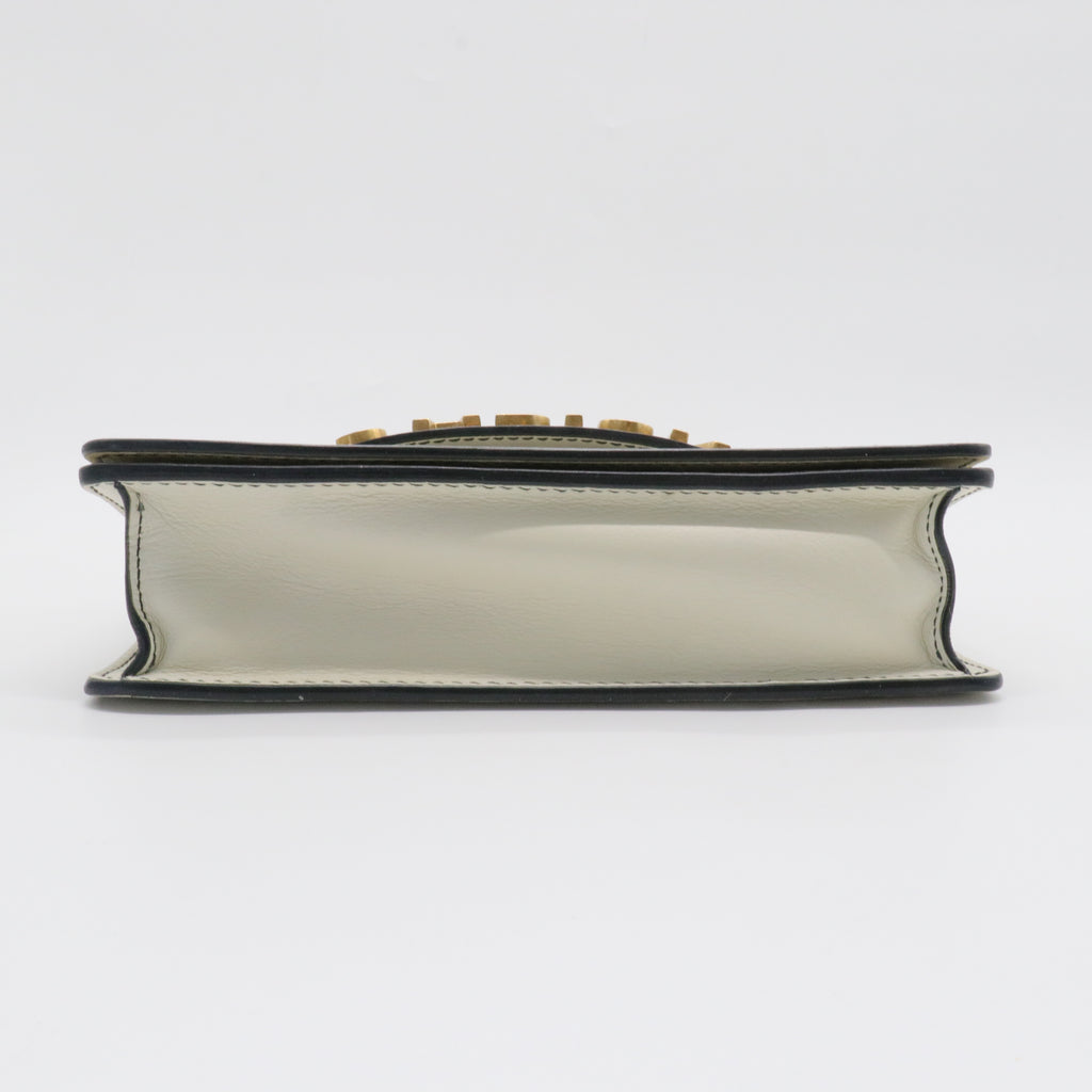 Calfskin J'Adior Chain Flap Bag Off White