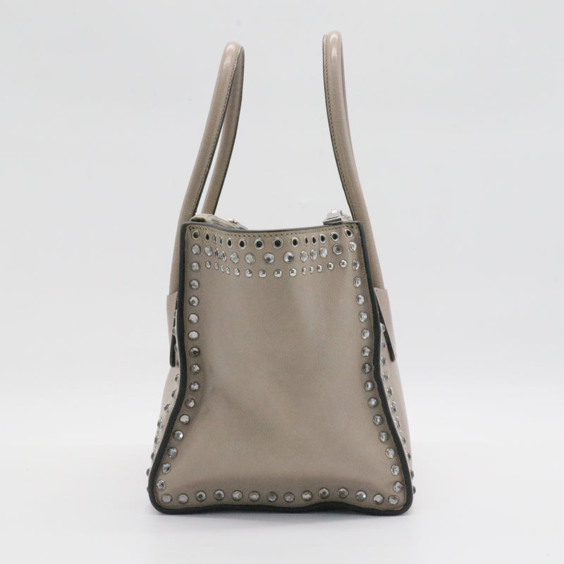 Twin Pocket Tote Studded Leather Small