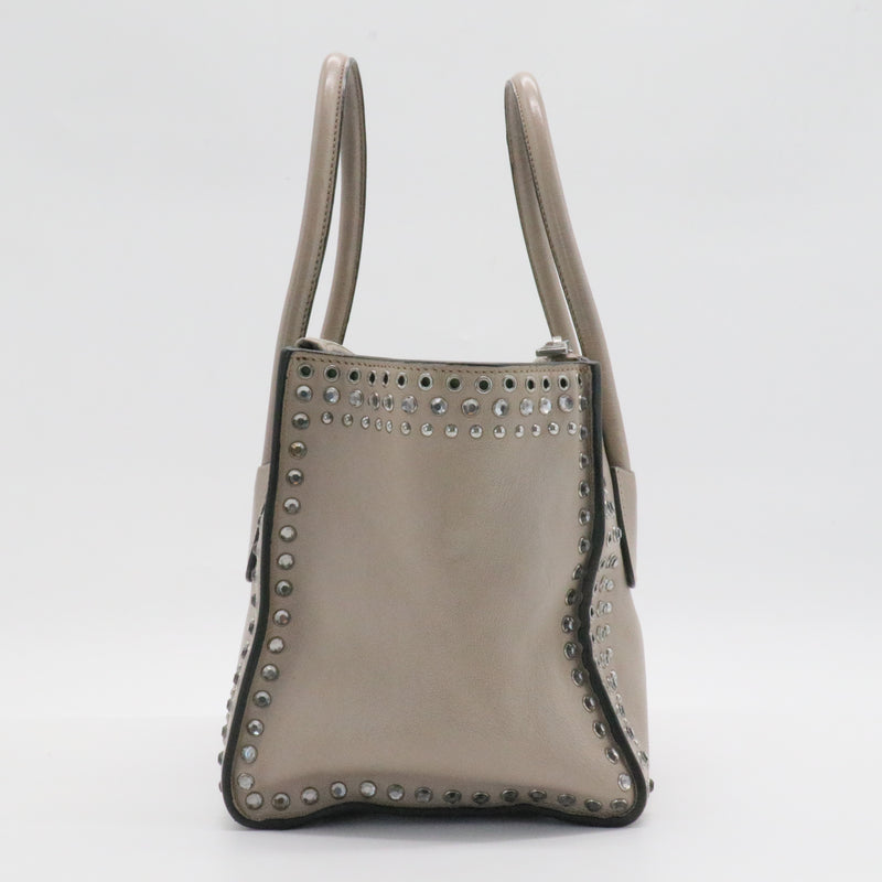 Twin Pocket Tote Studded Leather Small