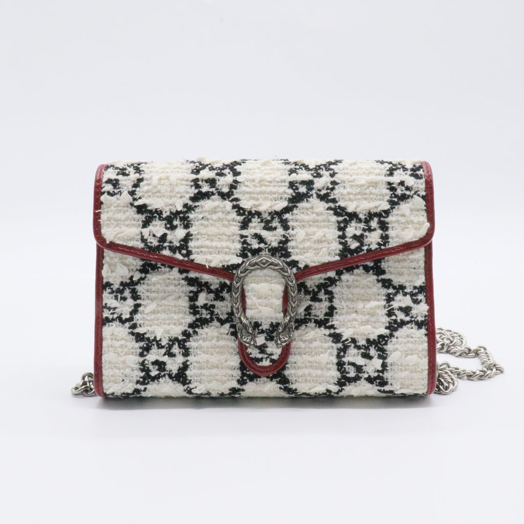 GG Tweed Mini Dionysus Wallet On Chain