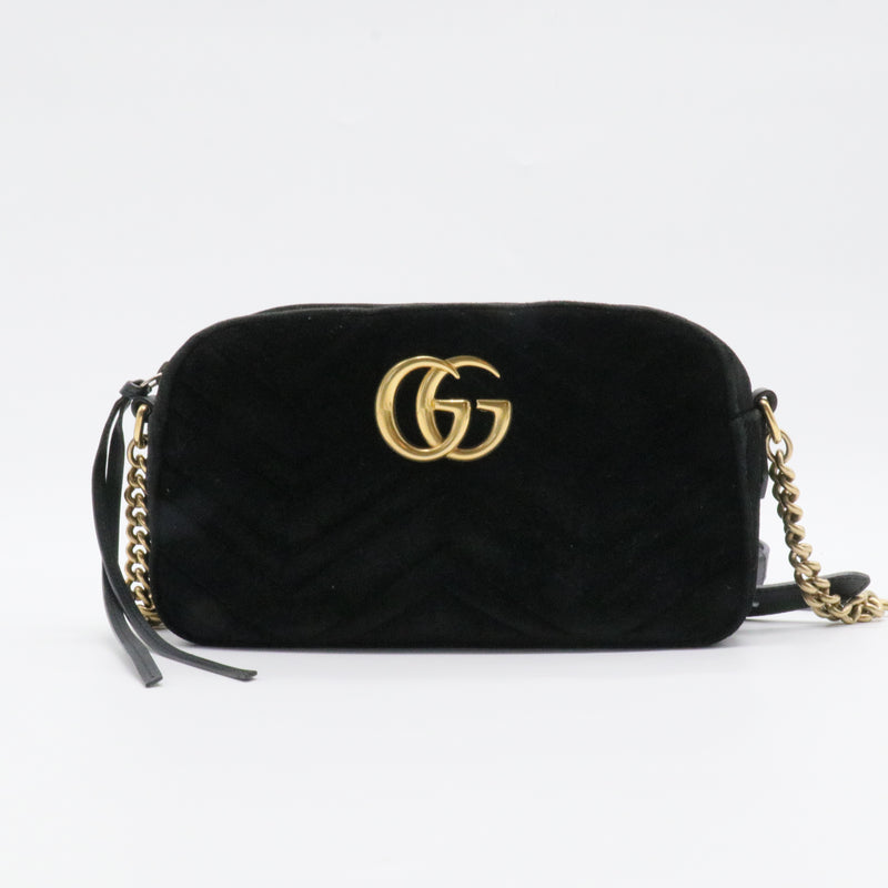 GG Marmont Shoulder Bag Matelasse Velvet Small