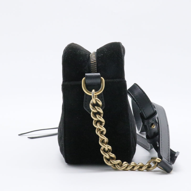 GG Marmont Shoulder Bag Matelasse Velvet Small