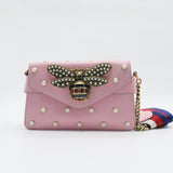 Broadway Pearly Bee Shoulder Bag Embellished Leather Mini