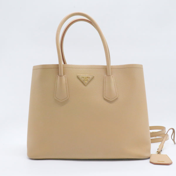 Cuir Double Tote Saffiano Leather Large